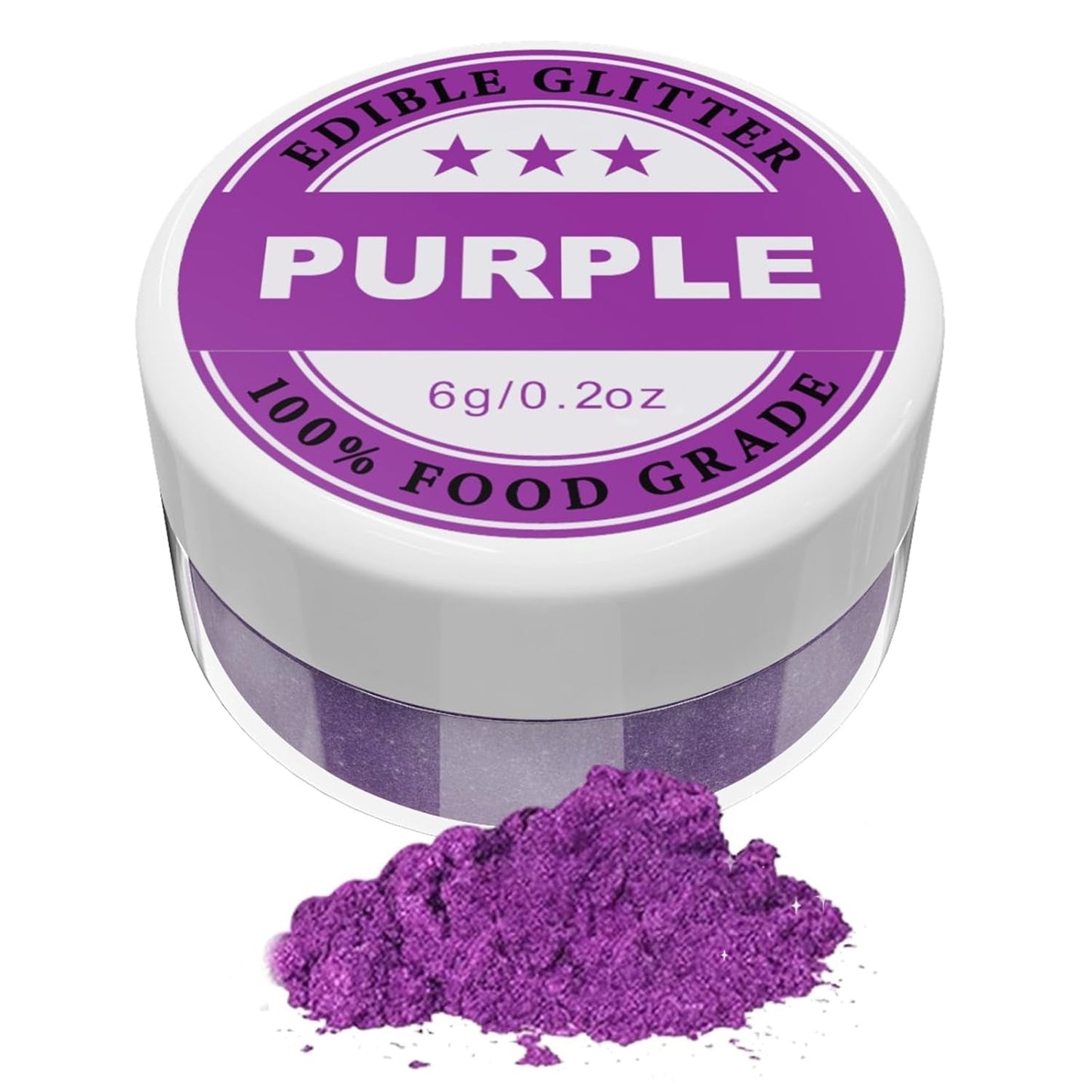 Eetbare glitter - 6G voedselkleurpoeder voor chocolade, aardbei, muffins, cakes, fondant (paars)