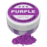 Eetbare glitter - 6G voedselkleurpoeder voor chocolade, aardbei, muffins, cakes, fondant (paars)