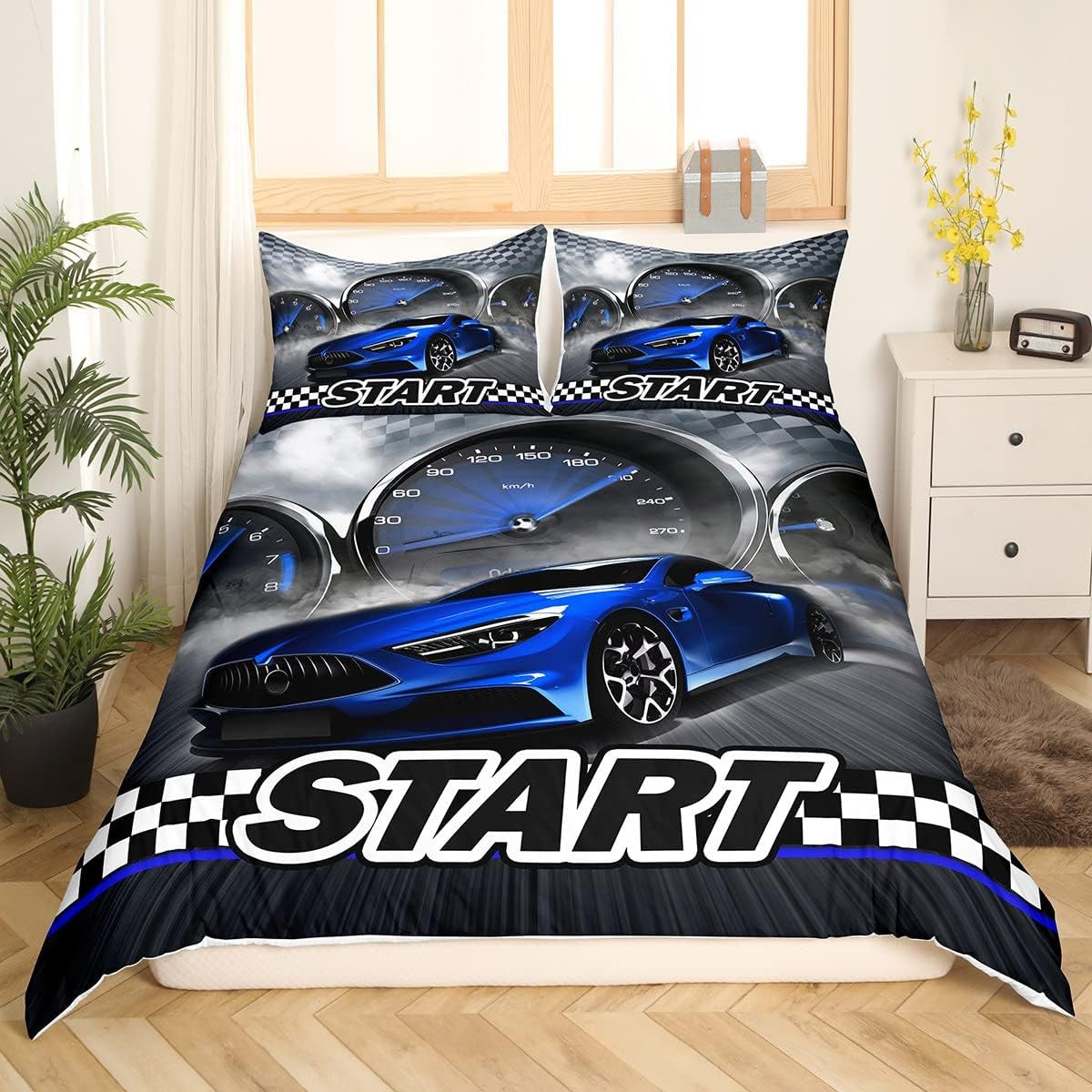Jungen Cartoon Auto Beddenset 135X200,Kinder Bau Fahrzeuge Tröster Abdeckung Für Kind Kleinkind Teens,Dinosaurier Bettbezug,Traktor Maschinerie Bagger Bettdecke Abdeckung,Lkw Autos Bedtuchen Naty Shop Multi 4 155*220+80*80*1