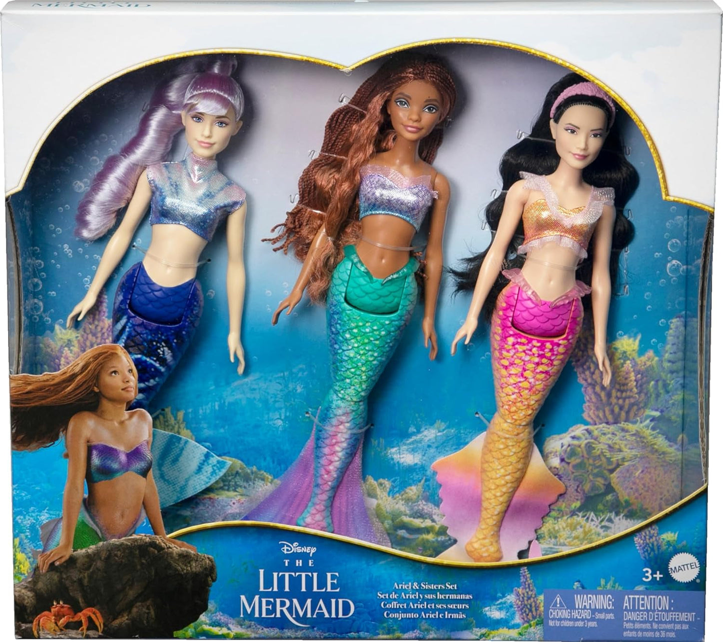 Mattel DISNEY Arielle de zeemeermin - Set met Mala, Karina en Arielle, unieke outfits en kapsels, voor fantasierijk spelen en verzamelen, voor kinderen vanaf 3 jaar, HND29 Naty Shop Dolls
