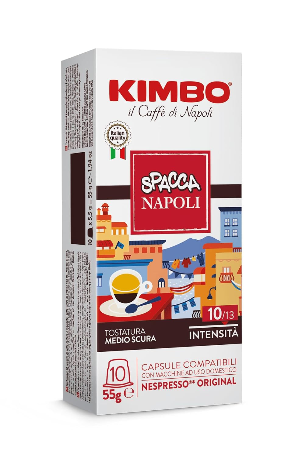 Napoli Kaffeekapseln, compatibel met Nespresso, 10 Packungen mit 10 Kapseln (insgesamt 100 Kapseln)
