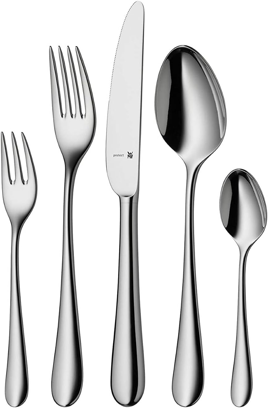 WMF Merit Bestekset van roestvrij staal Cromargan Protect Gepolijst Krasbestendig Vaatwasmachinebestendig Naty Shop Enkel 30-delig