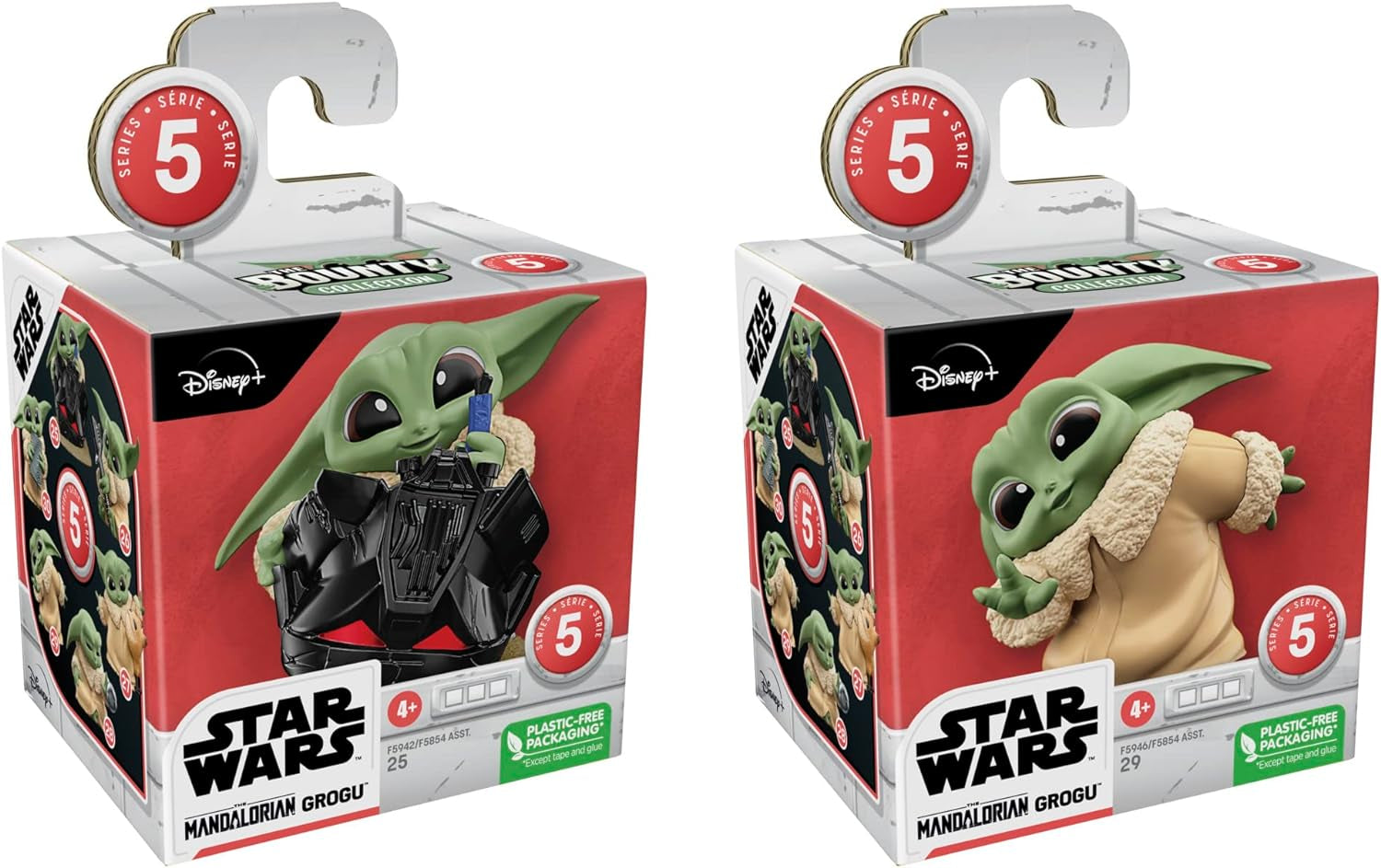 Star Wars Hasbro the Bounty Collection Series 5, Grogu Figures 2-pack, Helmspel, Peek-a-Boo-spel, 4+ jaar oud speelgoed, 5,5 cm, Multi, F5941 Actiefiguren Naty Shop