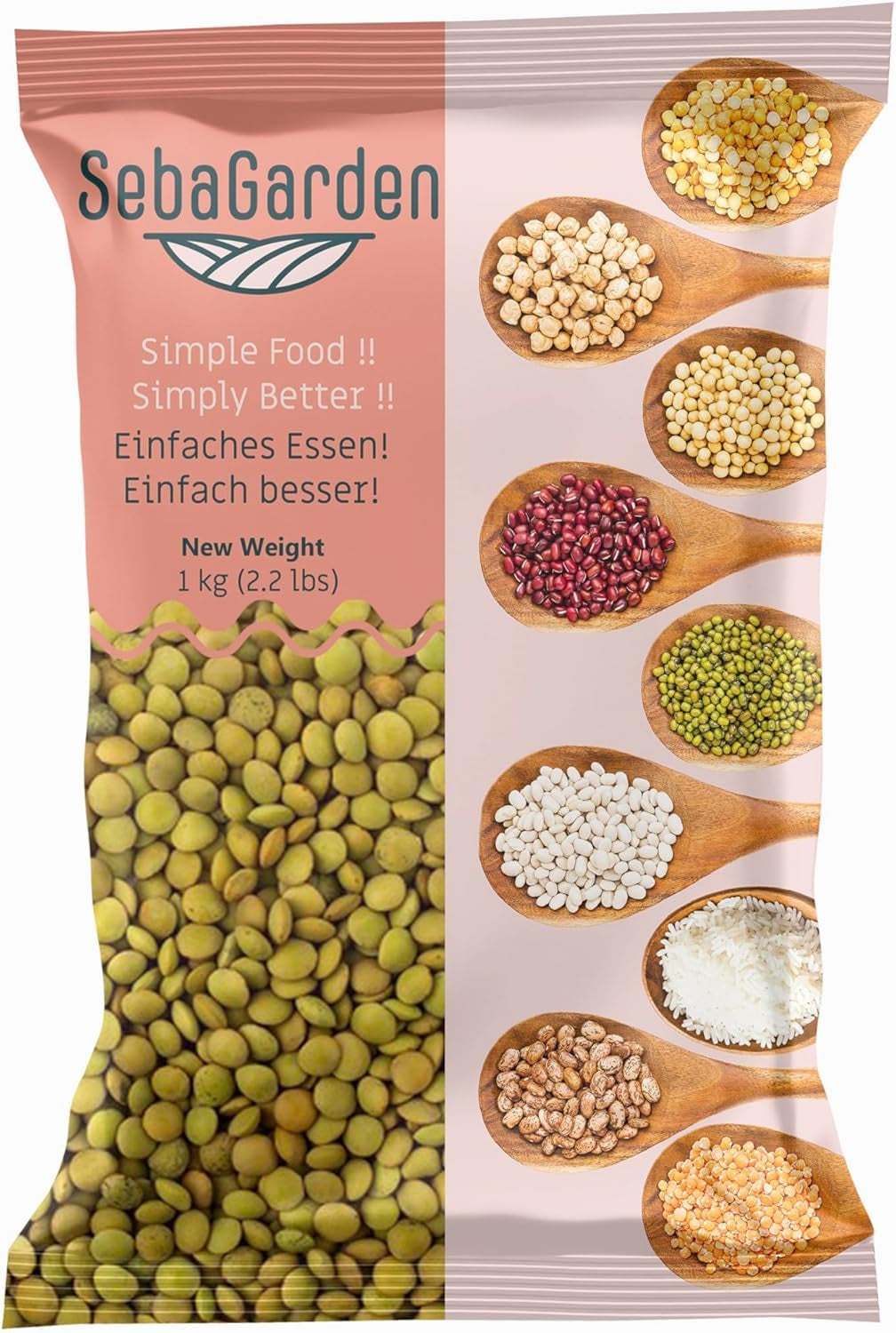 Groene linzen – Laird-variëteit, verpakking van 1 kg | Premiumkwaliteit, hele linzen | Rijk aan eiwitten en vezels | Veganistisch, niet-GMO | Ideaal voor soepen, salades, curries en maaltijdbereiding