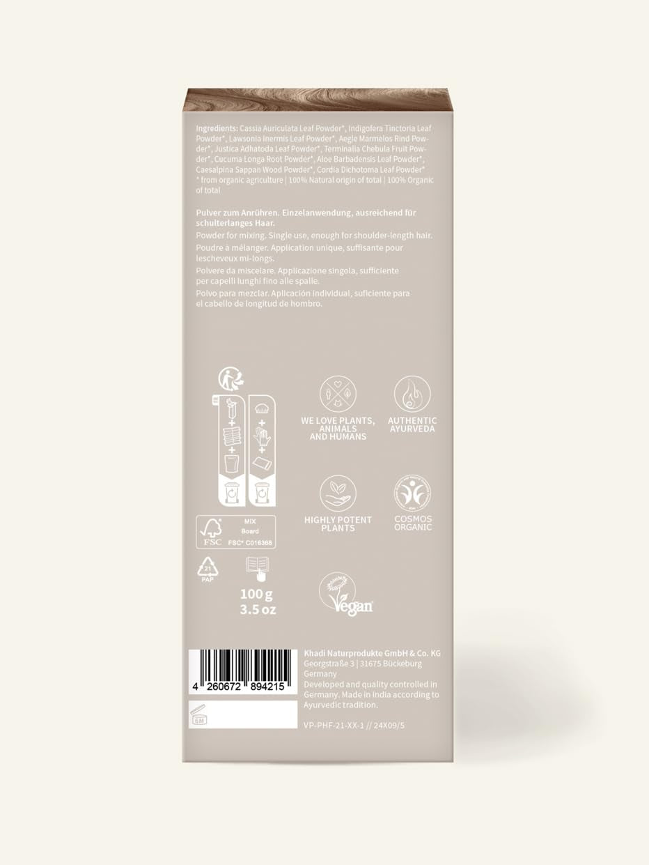 khadi BERLIN BLOND plantaardige haarverf - verft het haar in een koele grijsblonde tint - natuurlijke haarverf 100% plantaardig, natuurlijk en vegan - 100g Haarverf Naty Shop