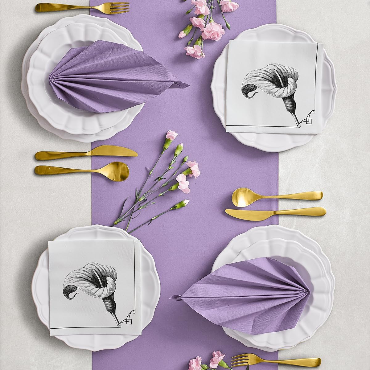 PAW - Airlaid Servetten - Doekachtig (40 X 40 Cm) I 50 Stuks I Voor Begrafenisdienst, Uitvaartfeest, Begrafenis, Afscheid I Hoogwaardige Tafeldecoratie Stoffen Servetten - Geheugenbloem I Geheugenbloem