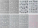 3D Metallic Schwarz Schmetterling Nagelsticker - Laser Roze Aurora Nagelaufkleber - Punk Butterfly Nail Art Stickers - Zilveren Nagelsticker - Nageldesign Zubehör
