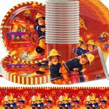 Brandweerman Thema Feestservies Set Brandweerman Verjaardagsfeestje Decoraties 61-delig voor 20 gasten