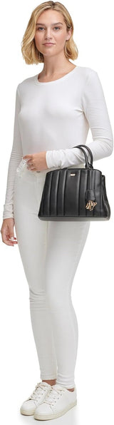 DKNY Chain Lexington Park Medium Logo Chain Satchel, zwart/goud, één maat Naty Shop-tassen voor dames