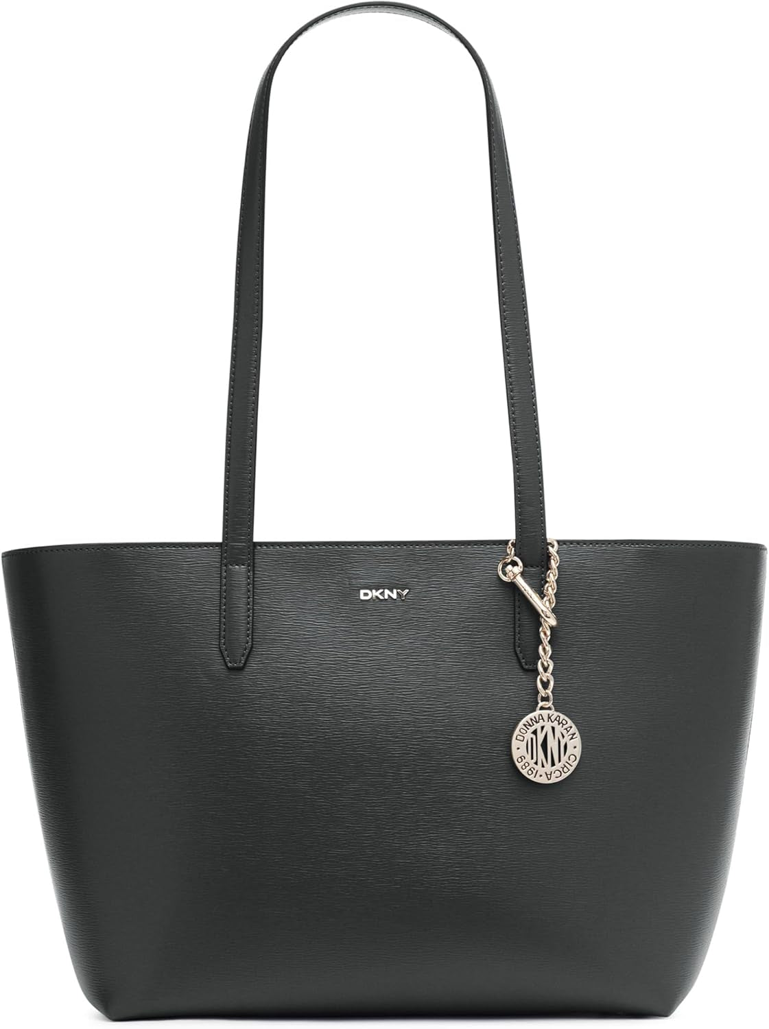 DKNY Bryant medium leren draagtas voor dames Tote Bag, zwart/goud damestassen Naty Shop Standaardtitel