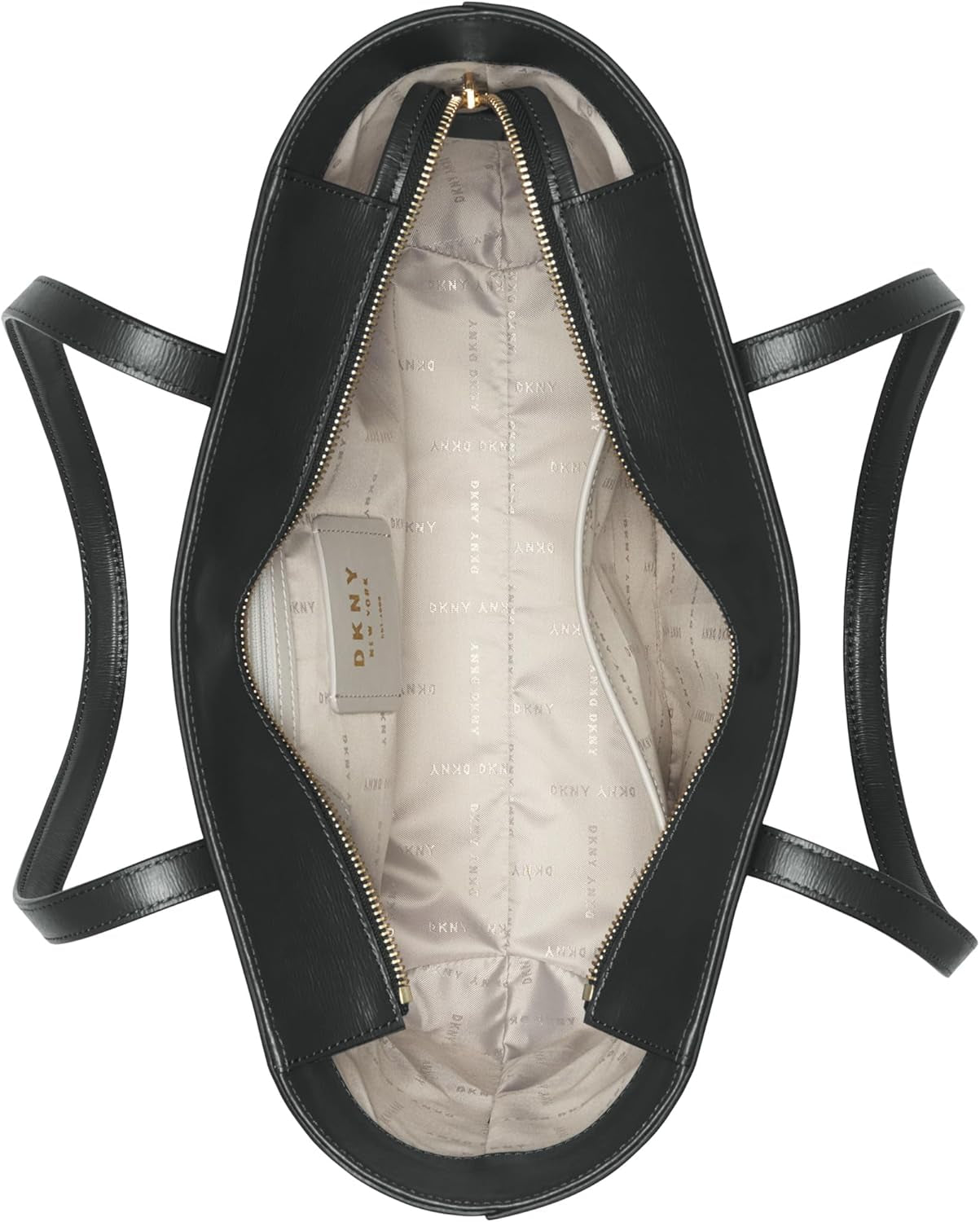 DKNY Bryant medium leren draagtas voor dames, draagtas voor dames, zwart/goud damestassen Naty Shop