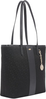 DKNY R31AFR73-XLB-1 draagtas voor dames, zwart logo / zwarte damestassen Naty Shop