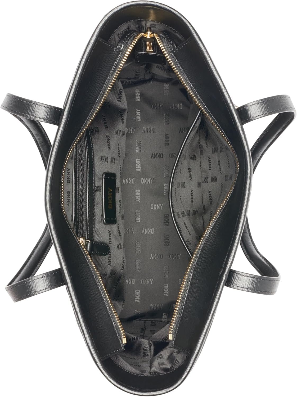 DKNY R31AFR73-XLB-1 draagtas voor dames, zwart logo / zwarte damestassen Naty Shop