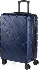 DKNY - Grote koffer met 4 wielen Grote lichtgewicht koffer - Grote reiskoffer op wielen. Grote vliegtuigreiskoffer Harde koffer met gecertificeerde sluiting - Grote trollerkoffer Zilveren bagage en reisuitrusting Naty Shop Marineblauw M