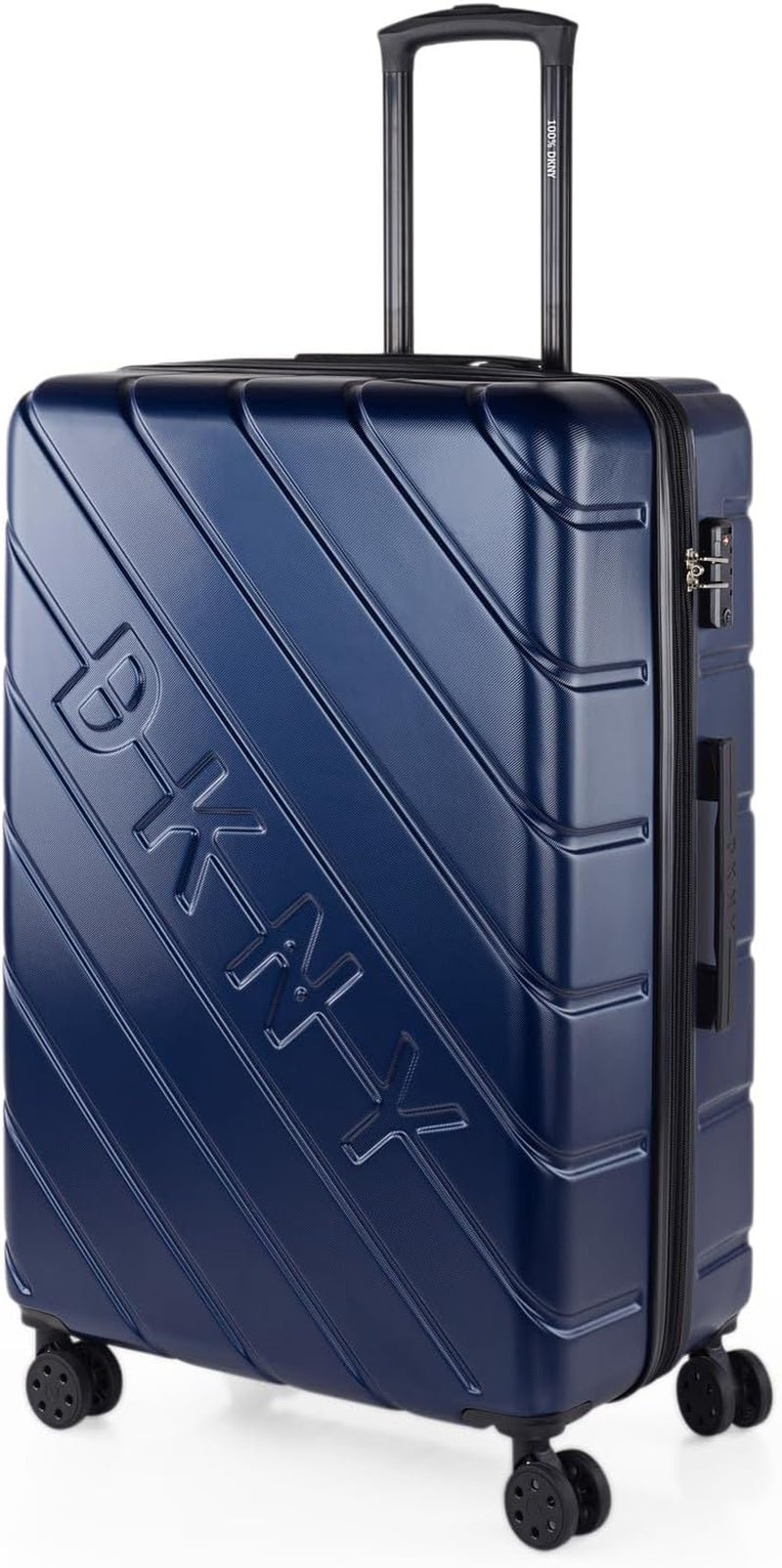 DKNY - Grote koffer met 4 wielen Grote lichtgewicht koffer - Grote reiskoffer op wielen. Grote vliegtuigreiskoffer Harde koffer met gecertificeerde sluiting - Grote trollerkoffer Zilver Naty Shop Bagage en reisbenodigdheden Marineblauw L