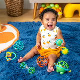 Bright Starts Little Shakers 6-delige cadeauset - Babyrammelaars en bijtringen BPA-vrij Gemakkelijk te vangen Unisex Newborn+