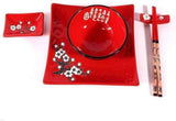 Compleet Japans tafelservies 2381, porselein, rood