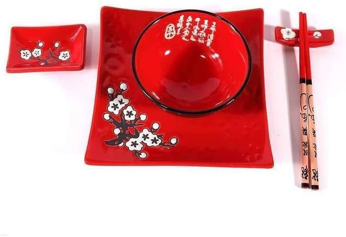 Compleet Japans tafelservies 2381, porselein, rood