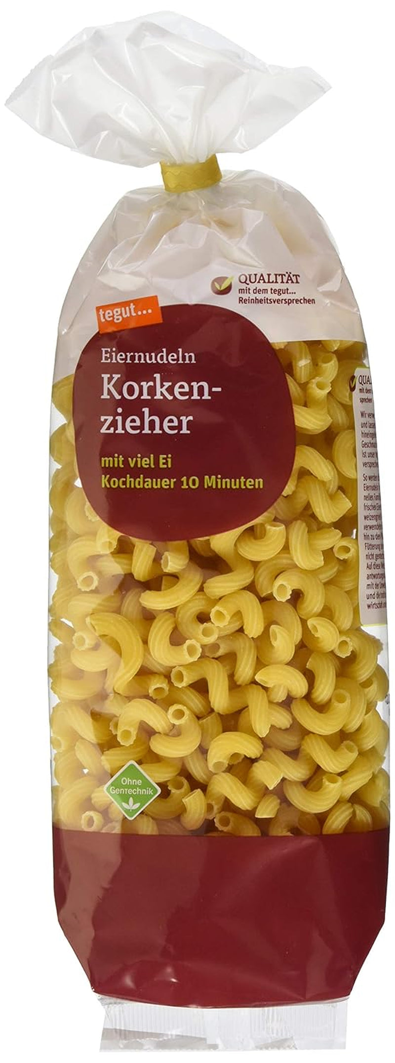 tegut... Noedels met ei, kurkentrekker, 1 x 500 g