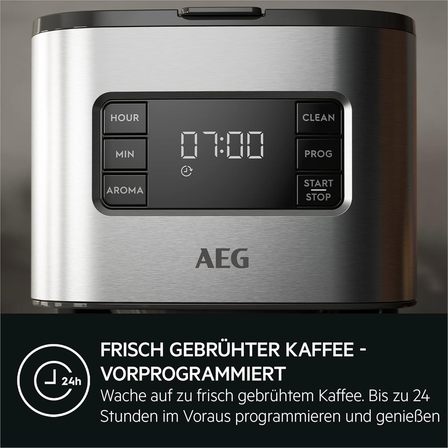 AEG Deli 5 espressomachine, 1,5 l, programmeerbare timer, warmhoudfunctie, veiligheidsstop, waterniveau-indicator, optimale dosering, antidruppelfunctie, RVS, CM5-1-6ST