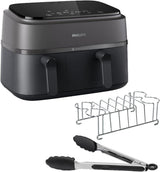 Philips Dual Basket Airfryer 3000 Serie met ontbijtset, 9 liter, 2 lades Huishoudelijke apparaten Naty Shop Standaardtitel