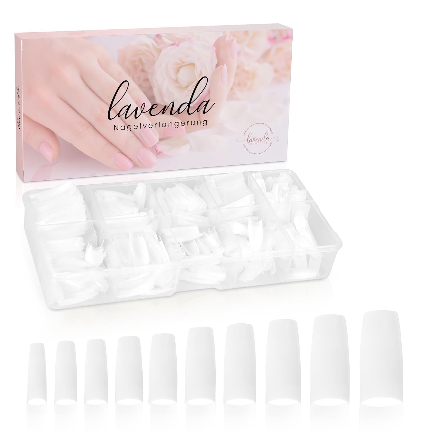 ® Om op te plakken kunstnagels 500 stuks Kunstnagels - Stabiele gelnagels - Nagels van studiokwaliteit (natuurlijke kleur)