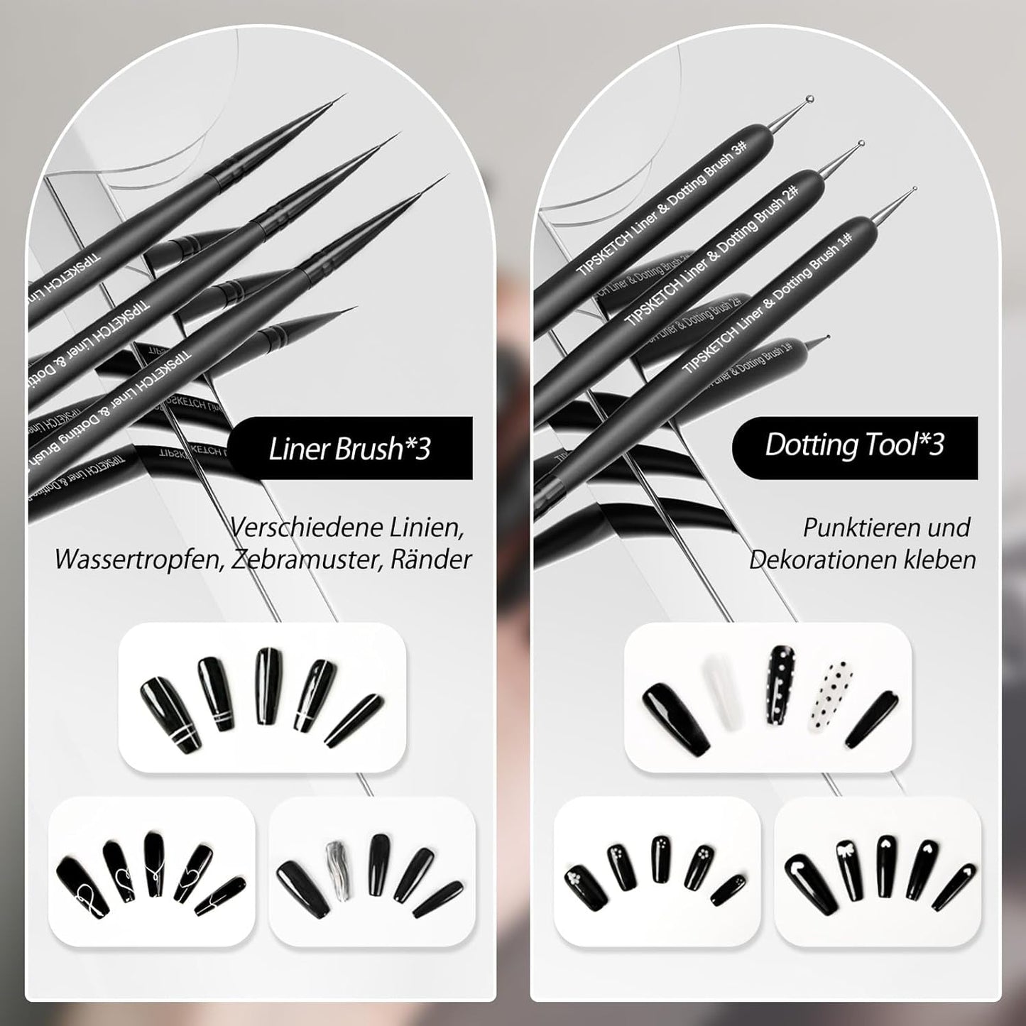 Nagel Pinsel 8 Stück Pinsel voor Gelnägel, Nageldesign Gel Pinsel Dotting Painting Line Pen voor Nagelack Gel Acryl Nagel Pinsel Nailart Kit Acryl Pinsel Fineliner Nägel Selber Machen