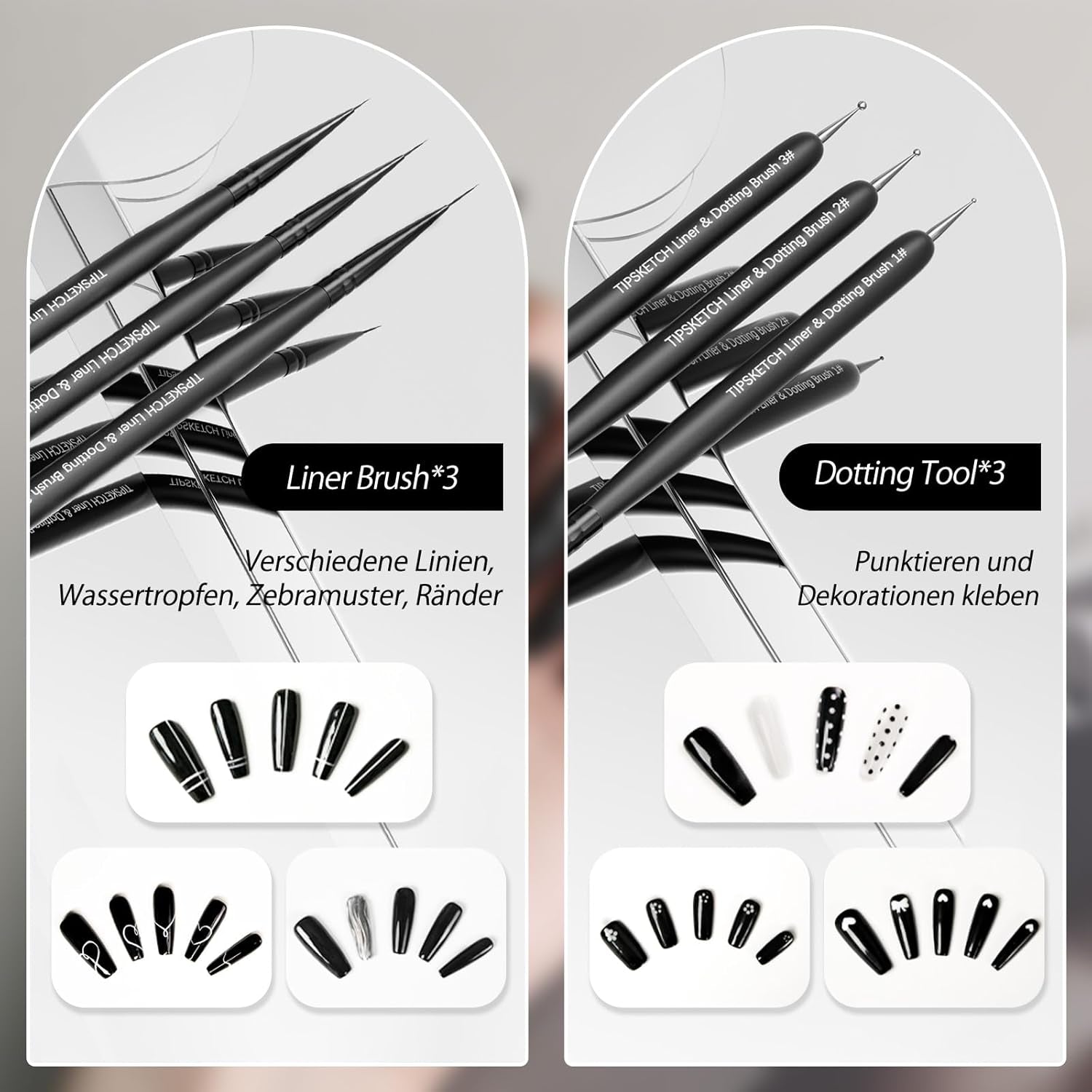 Nagel Pinsel 8 Stück Pinsel voor Gelnägel, Nageldesign Gel Pinsel Dotting Painting Line Pen voor Nagelack Gel Acryl Nagel Pinsel Nailart Kit Acryl Pinsel Fineliner Nägel Selber Machen