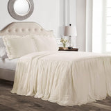 Lush Decor sprei met ruches rok, polyester, wit, tweepersoonsbed Lush Decor Bedden en Dekens