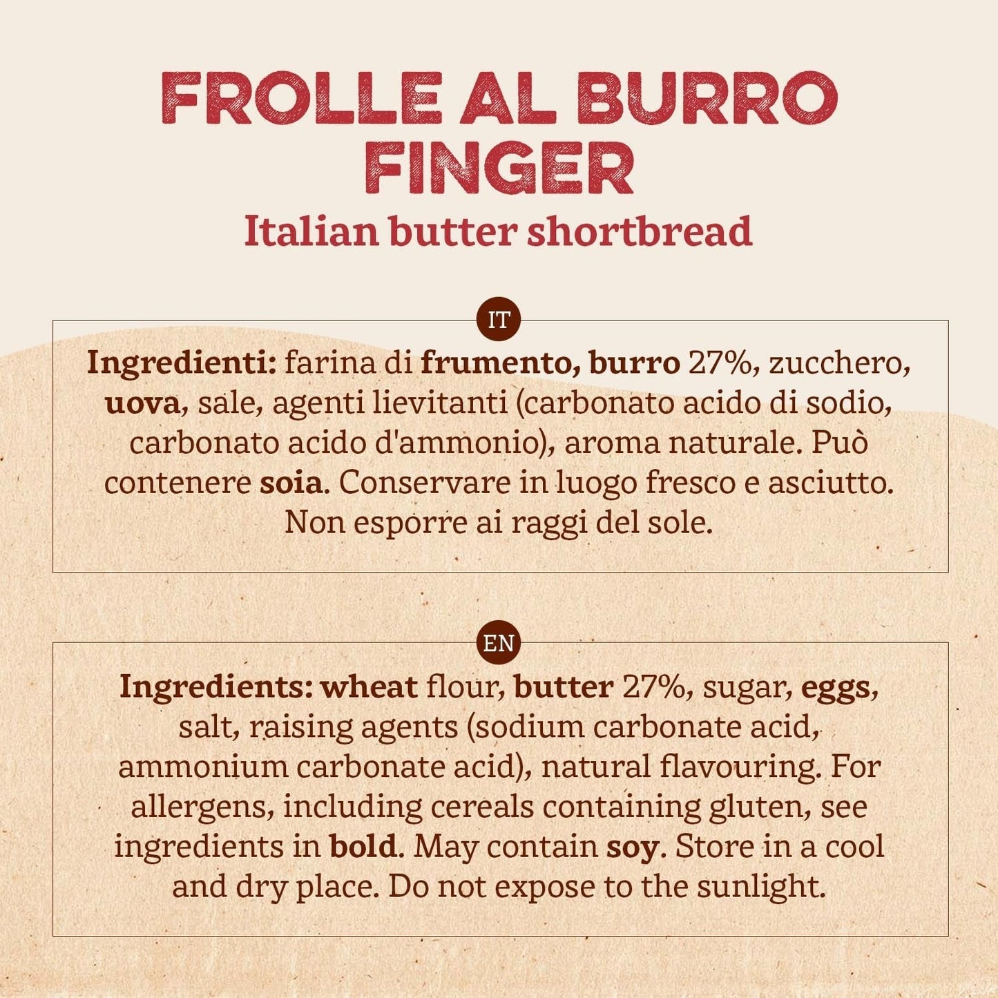 Frolle Al Burro-vingers. Biscotti Bereid Traditioneel Kom Una Volta. Ideaal Come Fine Pasto Goloso, Ma Anche Da Abbinare Al the O Al Caffè. Verpakking Ja 150 gr