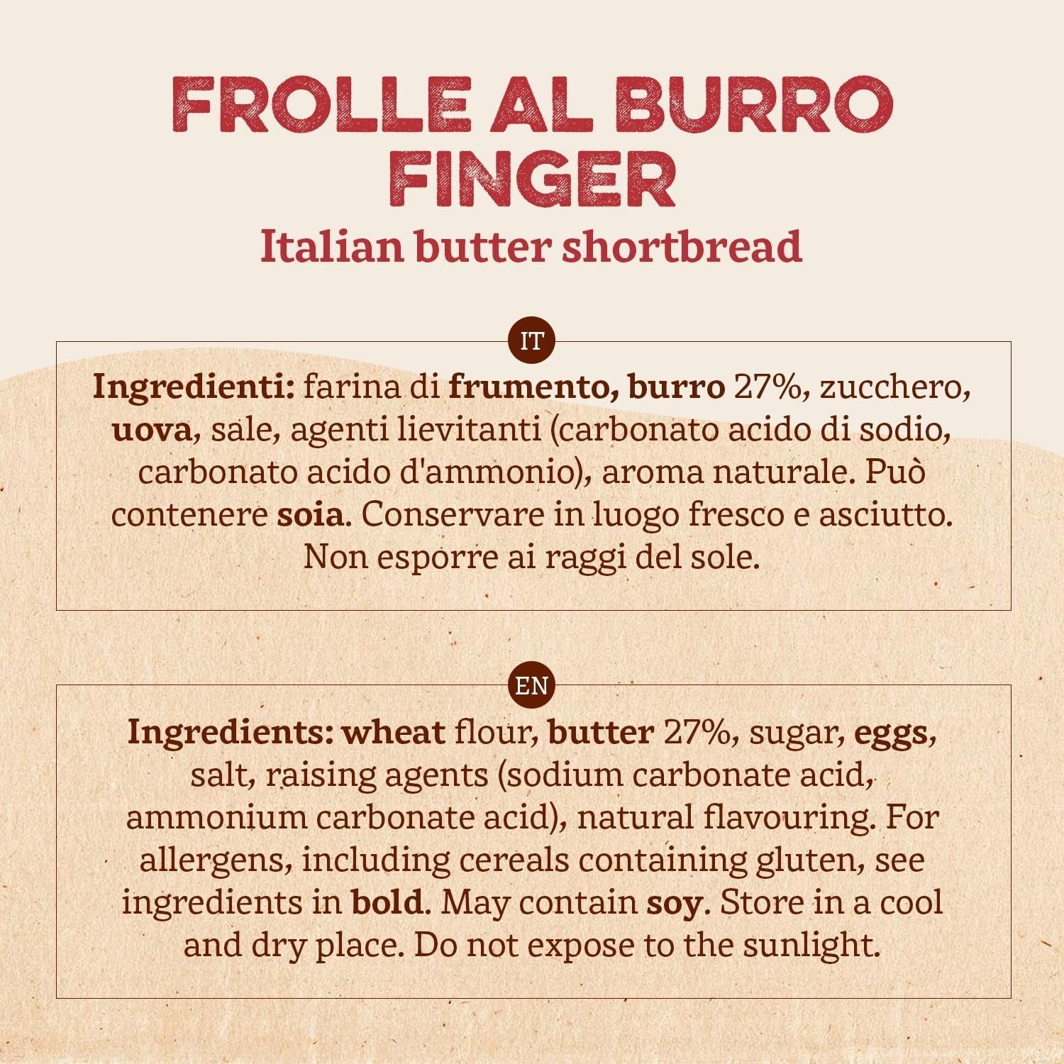 Frolle Al Burro-vingers. Biscotti Bereid Traditioneel Kom Una Volta. Ideaal Come Fine Pasto Goloso, Ma Anche Da Abbinare Al the O Al Caffè. Verpakking Ja 150 gr