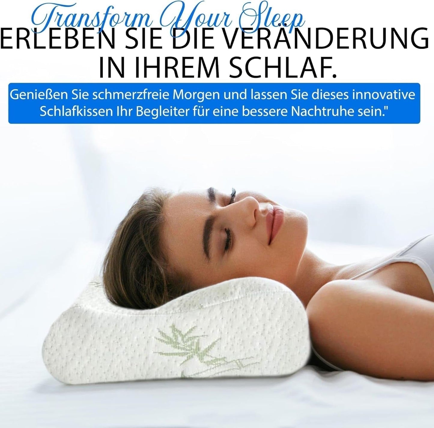Orthopedisch neksteunkussen van traagschuim - Ergonomisch kussen, anti-snurkkussen voor zij-, buik- en rugslapers, kussen, 60 cm x 40 cm x 12 cm Cervicale orthopedische kussens Naty Shop