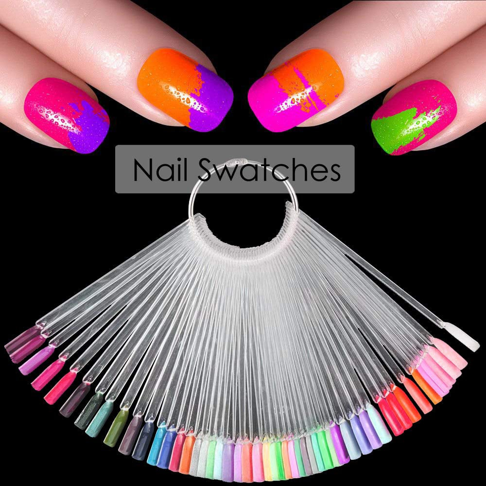 150 Stück Nail Art Tips Ring Stick, transparant Farbe Karte Platten Nagelleck Display Ring Sticks, Nagel Salon Übungen Display Nail Tips