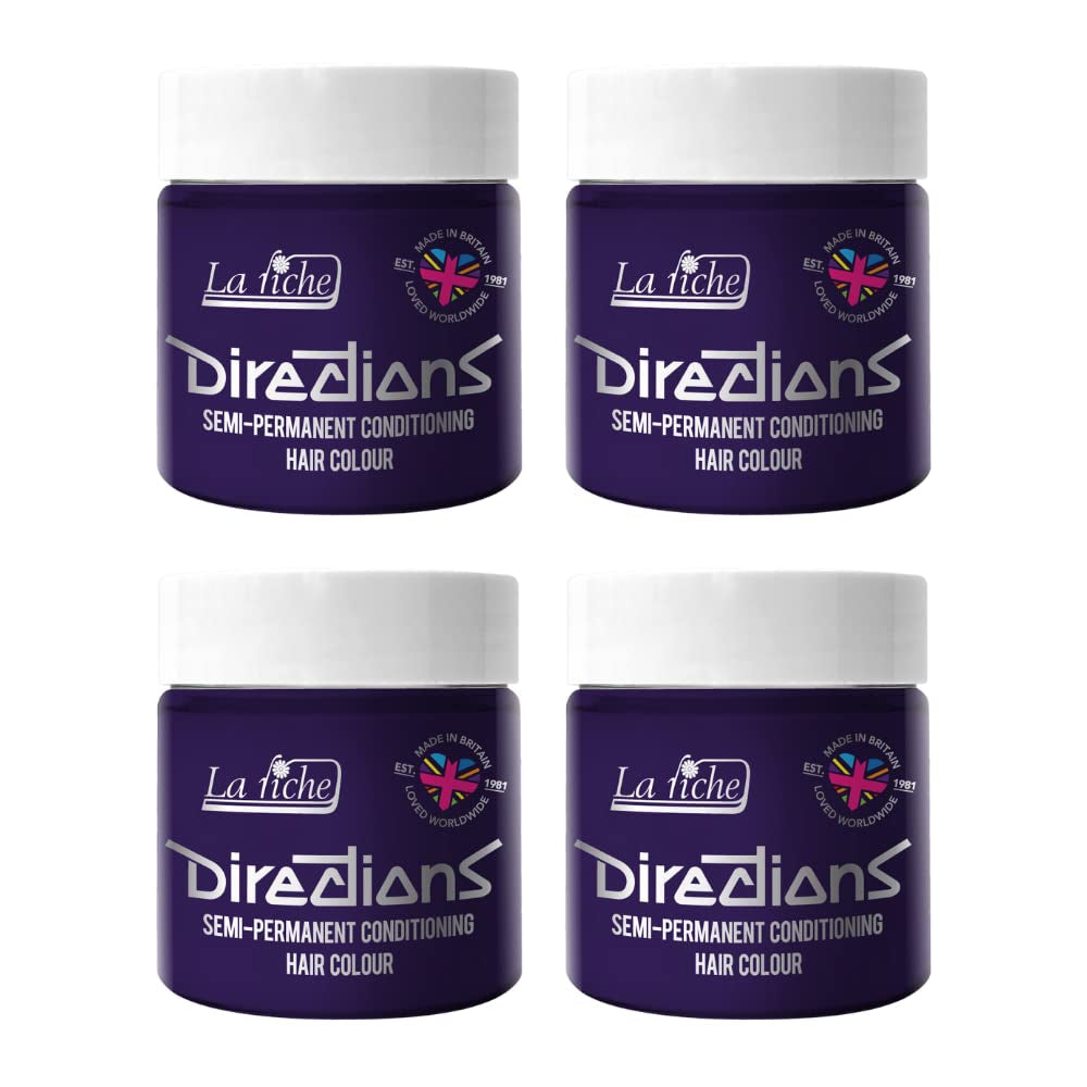 Directions semi-permanente haarkleuring 100 ml doos 4 pack (Pillarbox Red) Naty Shop Deep Purple haarverf 100 Ml (verpakking van 4)