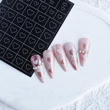 6 vellen airbrush-sjabloon nagelstickers, vlindervlam sterren hart sterren nagelstickers afdrukken stencilgereedschap nagelkunst zelfklevende stickers voor vrouwen nagelkunstontwerpstickers