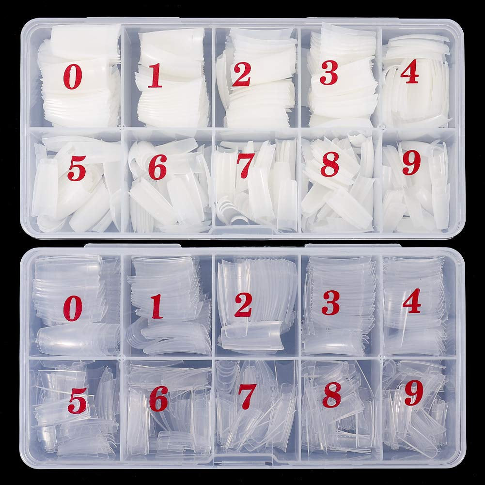 1000 stuks kunstnagels 10 maten Natuurlijke nageltips Kunstmatige Franse nageltips Kunstnageltips Valse nageltips Box Art Tips voor dames meisjes