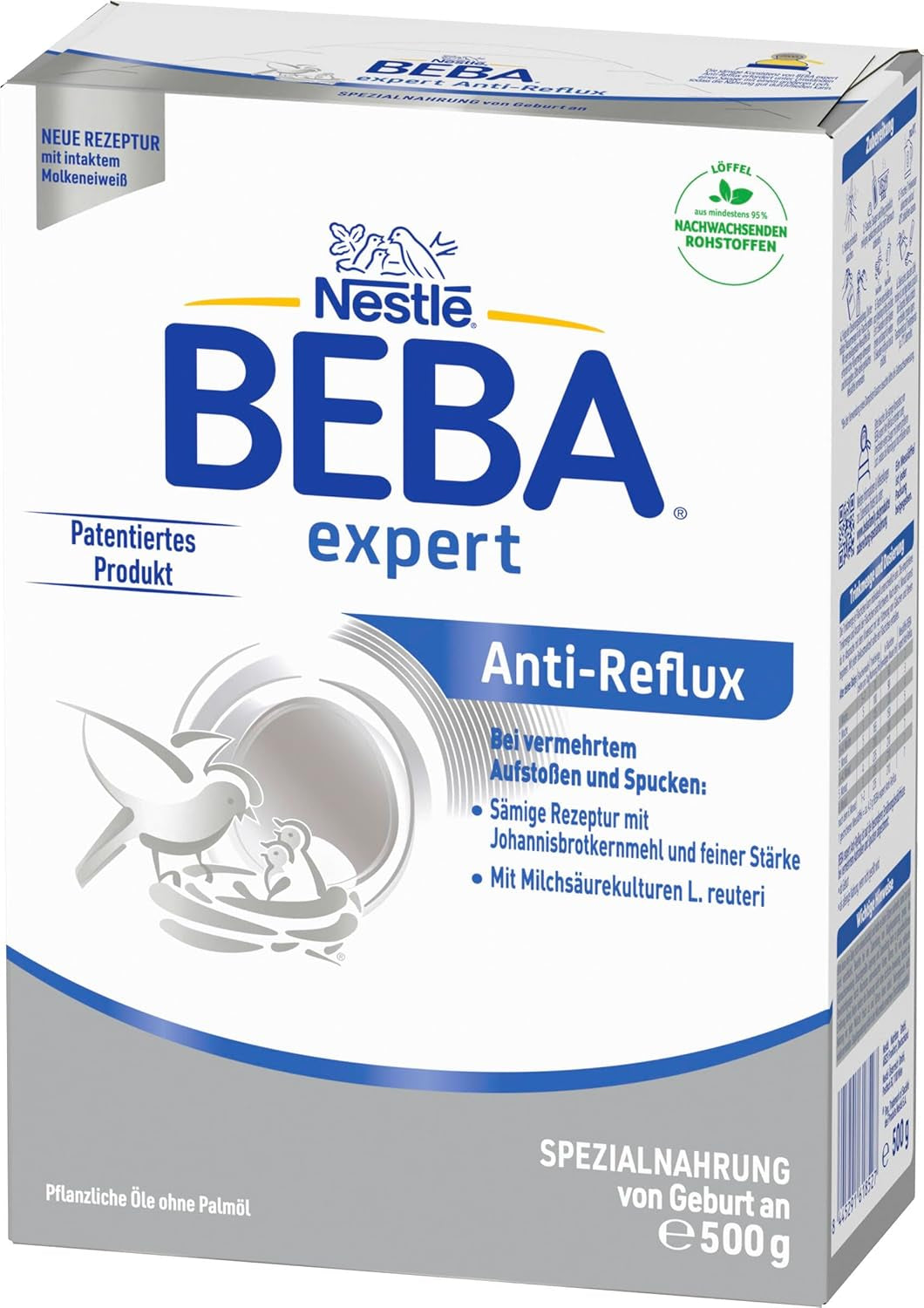 BEBA expert Anti-Reflux - AR Speciale formule vanaf de geboorte, voor meer oprispingen en braken, babyvoeding, babymelkpoeder, 1 pakje (1 x 500 g)