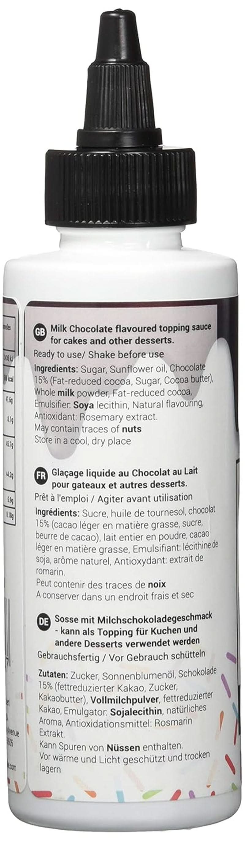Saus met melkchocoladesmaak, 150 gram Glazes en Decor Naty Shop