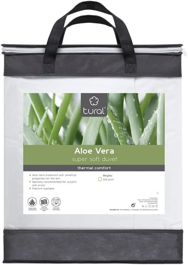 Tural - Dekbed 150 X 220 cm met Aloë Vera-behandeling, vezelvulling 300 G/M², zacht, ademend, Oeko-Tex gecertificeerd (wit, bed 90 cm) Dekbedden en quilts Naty Shop