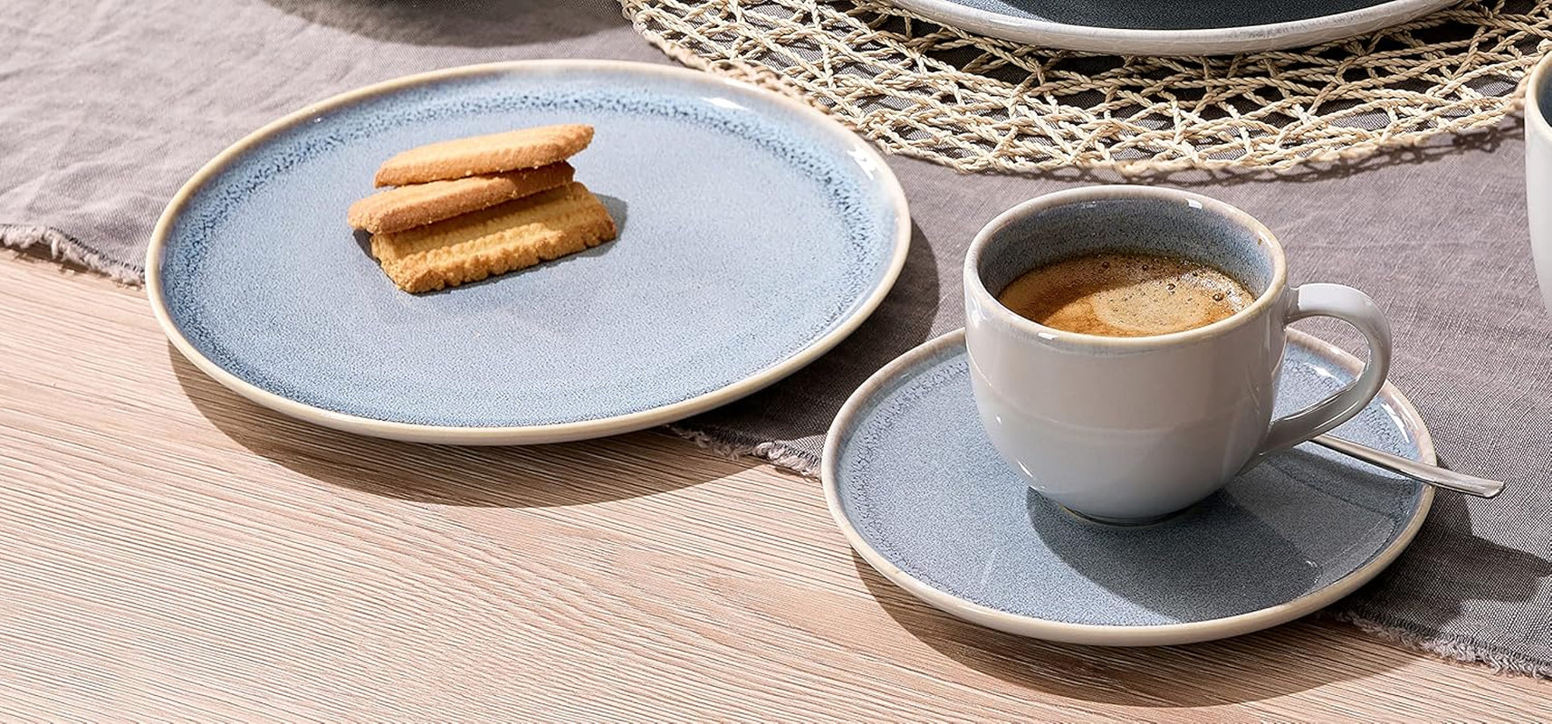 Ritzenhoff & Breker Skagen Stone koffieservies, 12-delig, grijsblauw
