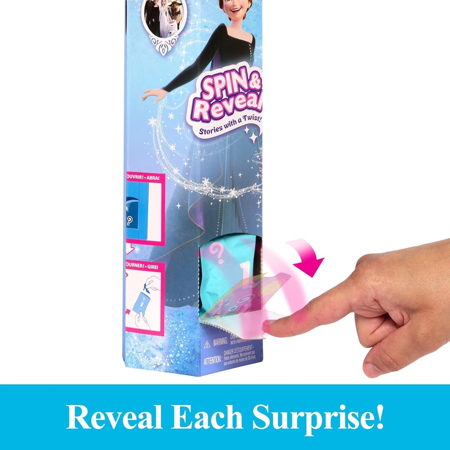 Mattel Disney The Ice Queen Anna Fashion Doll Set, Spin & Reveal met 11 verrassingen, waaronder 5 accessoires, 5 stickers en een speelscène, geïnspireerd op de Disney-film HXD27 Naty Shop Dolls