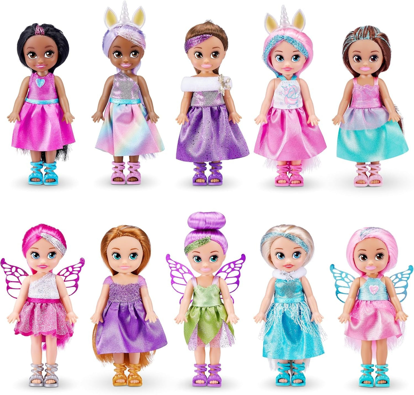 -Poppen-10 cm-Fantasy Little Friend-collectieset van 10