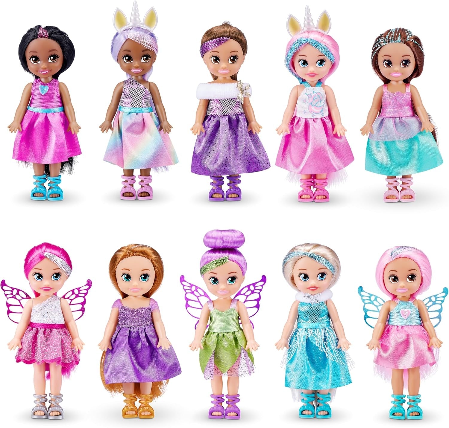 -Poppen-10 cm-Fantasy Little Friend-collectieset van 10
