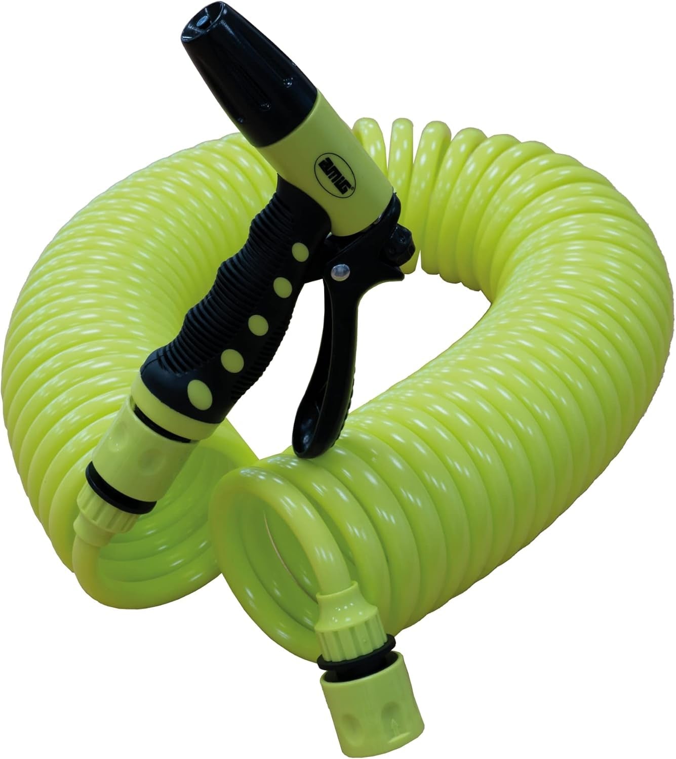 Amig - Turun | Spiraal | 15 meter | Inclusief 4 accessoires | Met gietpistool, kraanadapter en 2 snelkoppelingen | EVA-rubber | Pistache groen