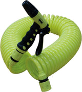 Amig - Turun | Spiraal | 15 meter | Inclusief 4 accessoires | Met gietpistool, kraanadapter en 2 snelkoppelingen | EVA-rubber | Pistache groen