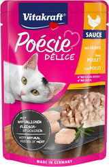 Vitakraft Poésie Délice, Nassfutter Katze, Katzennassfutter in saus, met kip, Vorratspackung, ohne Zusatz von Zucker en Getreide (23x 85g)