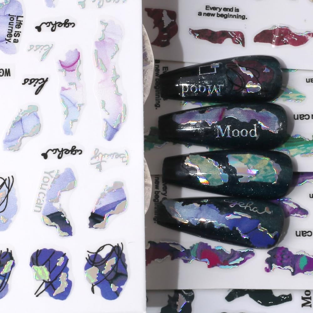 6 kleuren marmeren nagelstickers bronzer zilver zelfklevende stickers bloei marmeren nagelstickers 3D marmeren nagelstickers ontwerpaccessoires nail art stickers nagelstickers set nagelfolie
