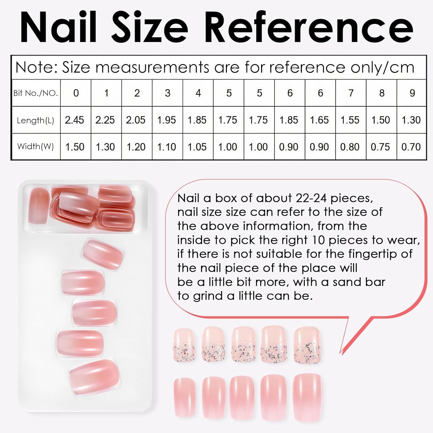 48 stuks korte lijm op nagels 2 stijlen korte vierkante Franse nagels met nagellijm en nagelvijl roze wit ombre nepnagels voor dames