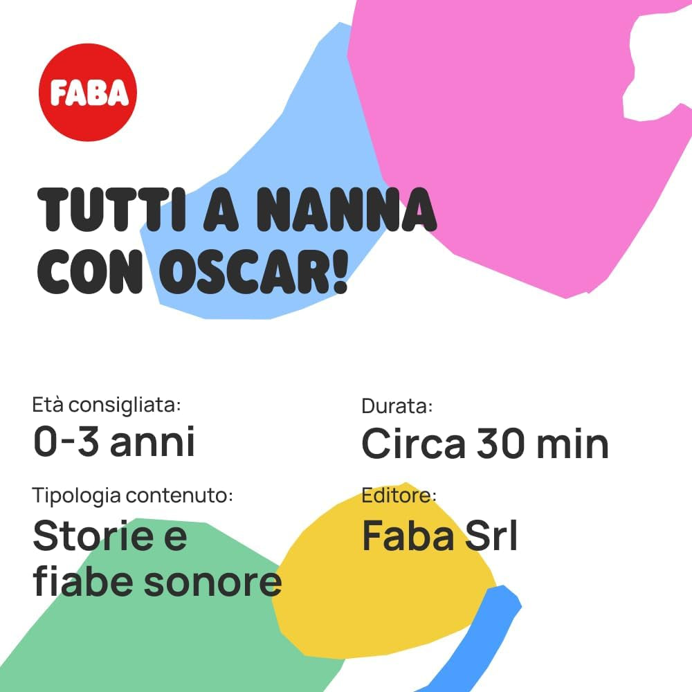 Knuffel - Tutti a Nanna con Oscar! - Verhalen en klanksprookjes voor kinderen vanaf 10 maanden - Te beluisteren met verhalen, Italiaanse versie Jucarii Bebe Naty Shop