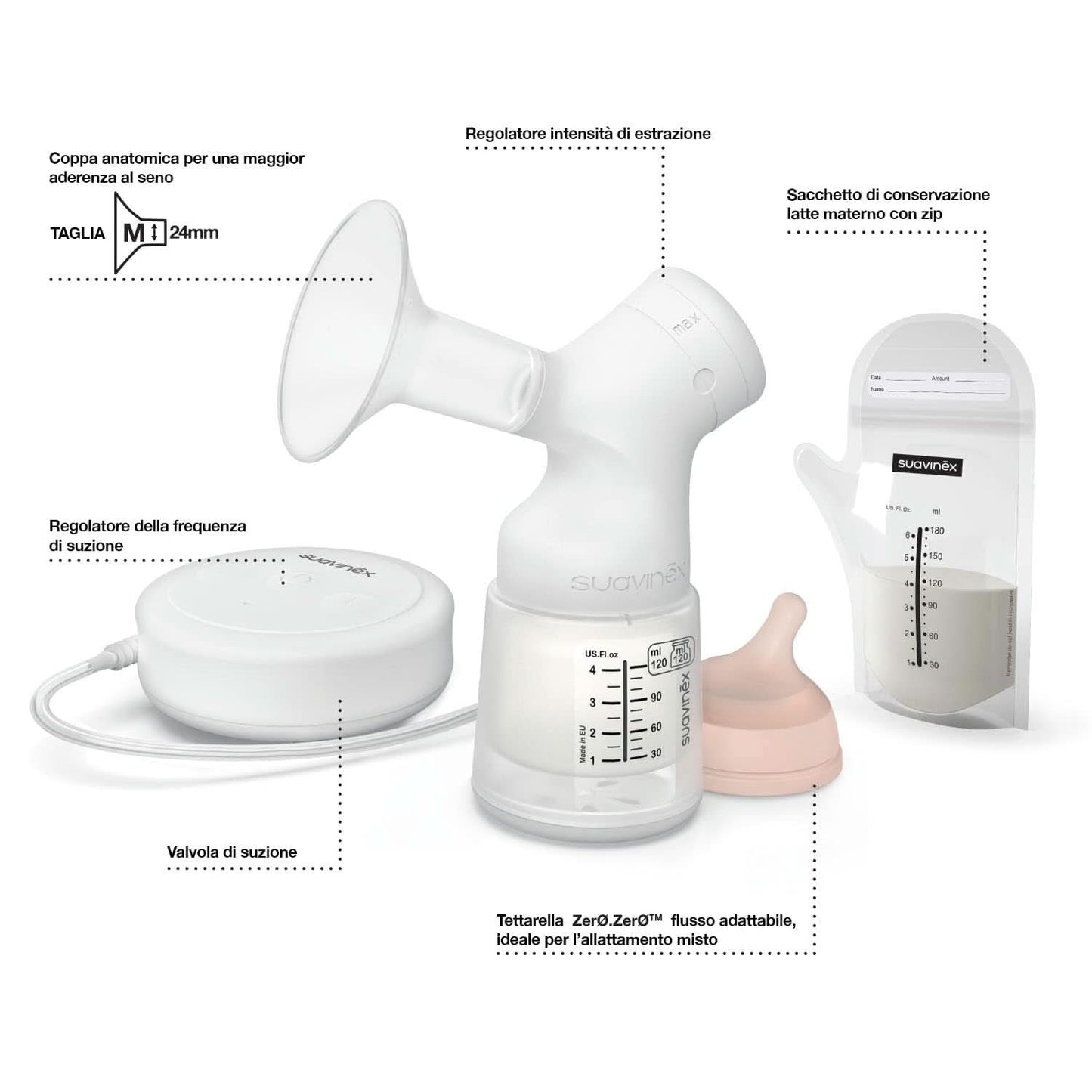 Elektrische melkpomp Suavinex Link Accessoires Voeding en borstvoeding Bebe Naty Shop